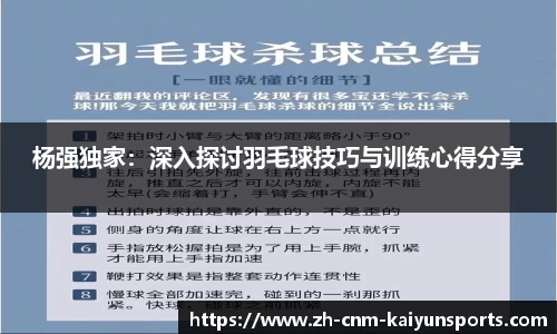 杨强独家：深入探讨羽毛球技巧与训练心得分享